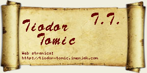 Tiodor Tomić vizit kartica
